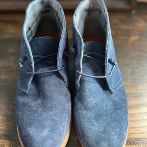 Lucky Brand Blue Suede Ankle Boots